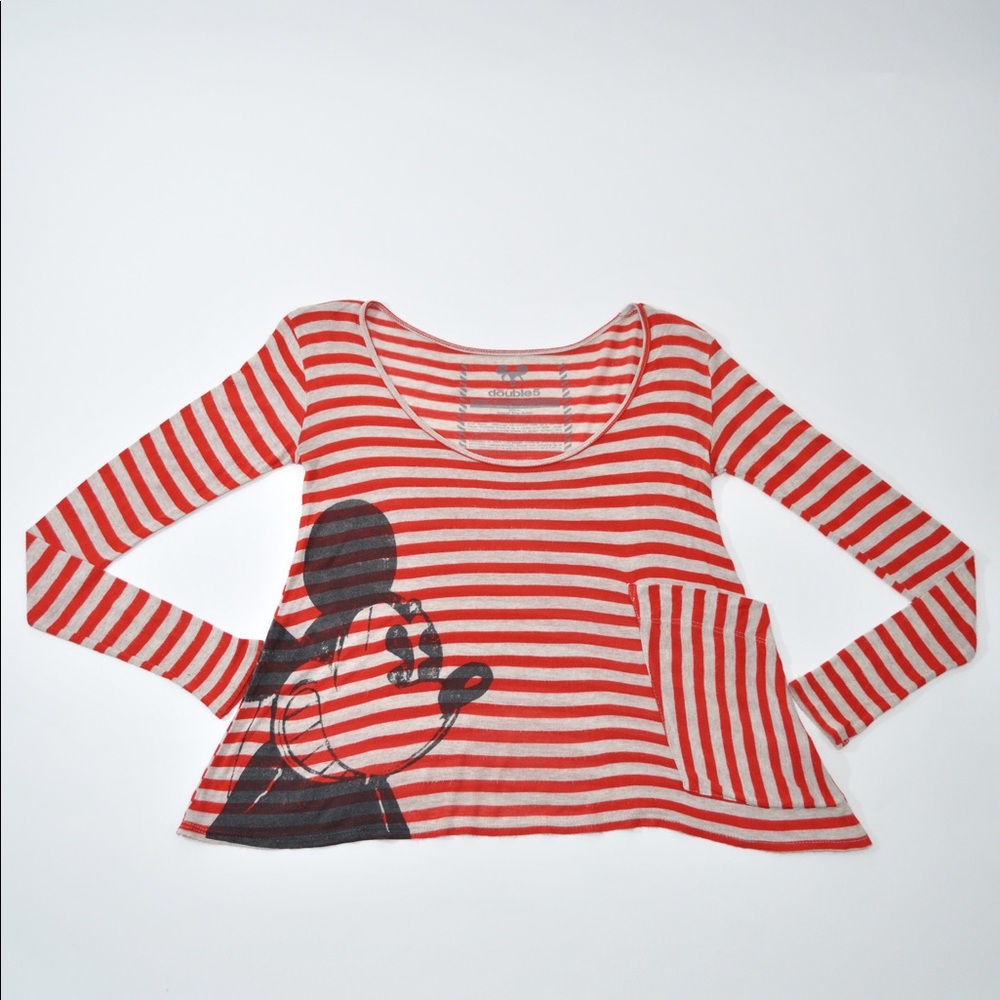 SOLD.Disney Double5 Collection, Striped Mickey Top
